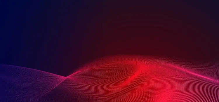 A red color waves are formed with dots.